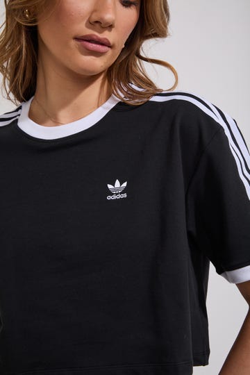 3 Stripe Loose Crop T Shirt