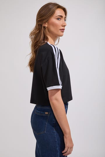 3 Stripe Loose Crop T Shirt