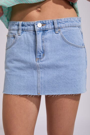 Mean Blvd High Waisted Cotton Mini Skirt 99 Low Mini Skirt