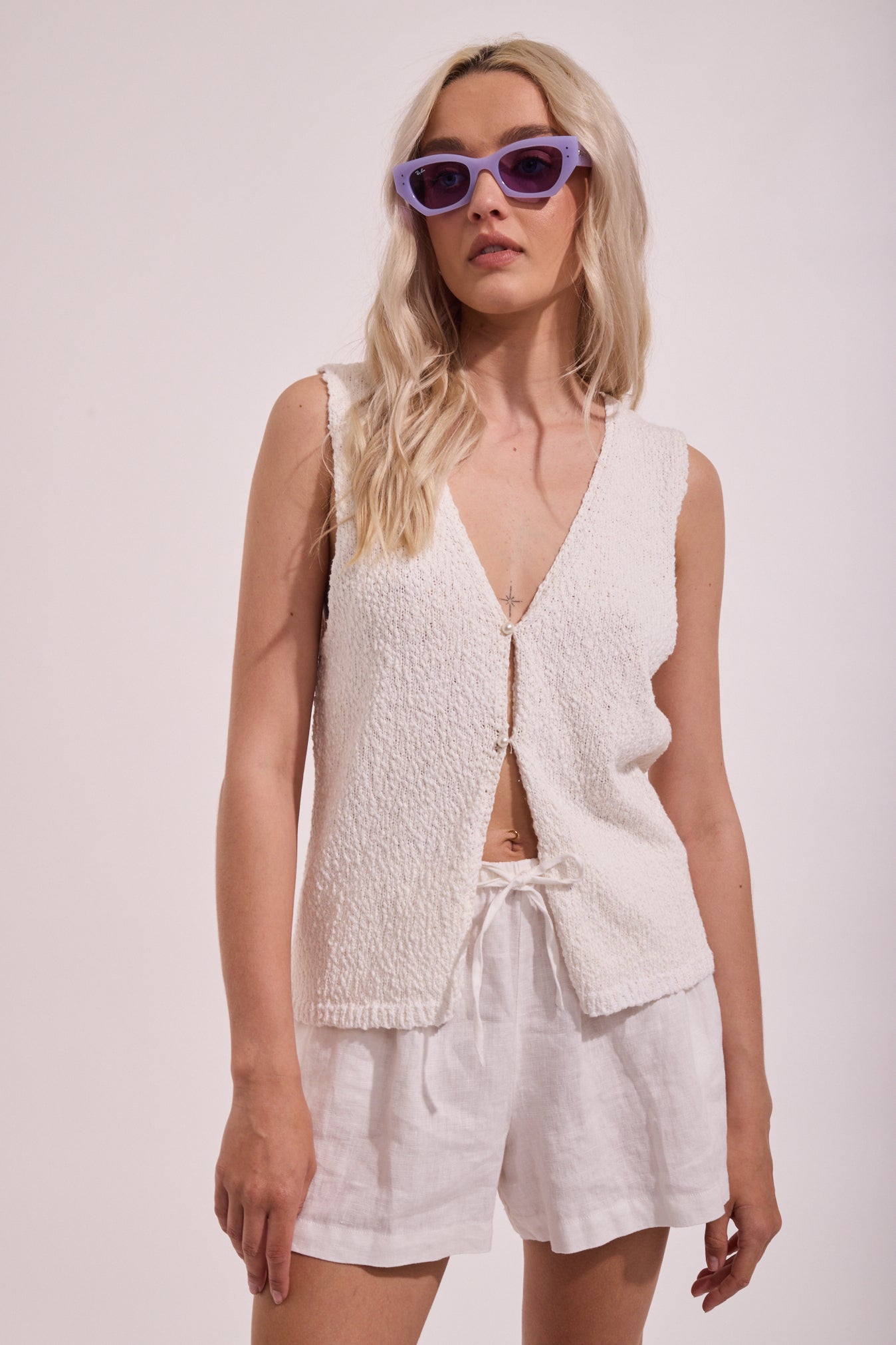 Adele Longline Knit Vest | North Beach