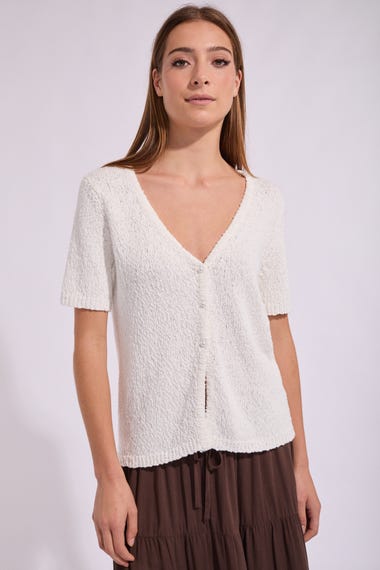 Adele Short Sleeve Knit Cardigan