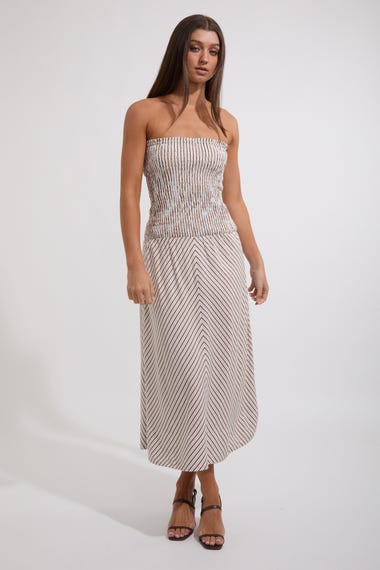 Artemis Shirred Midi Dress