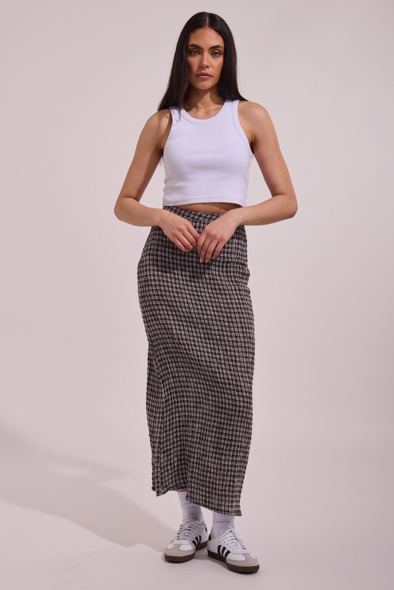 Asta Seersucker Check Skirt | North Beach