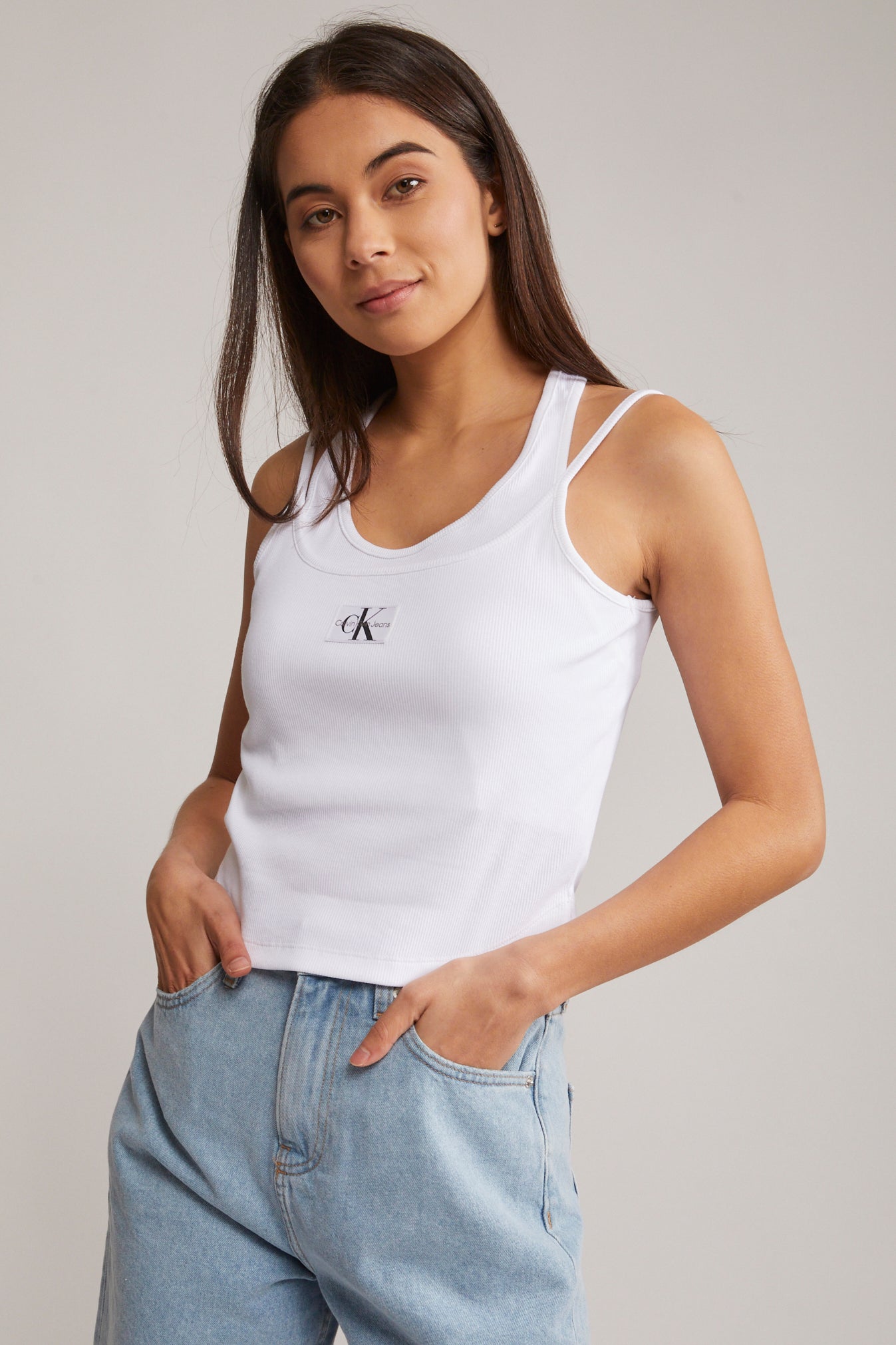 Calvin Klein Two Tone Monogram Tank Top Calvin Klein