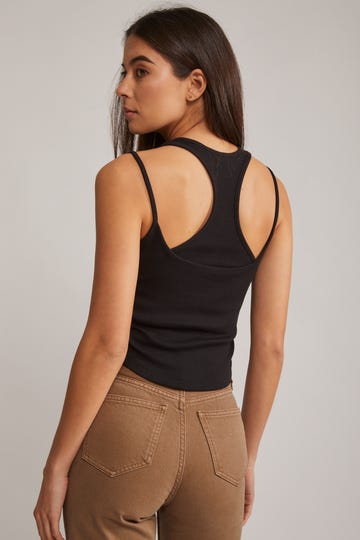 Double Layer Ribbed Tank Top