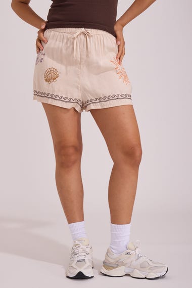 Beach Party Embroidered Shorts