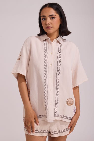 Beach Party Embroidered Shirt