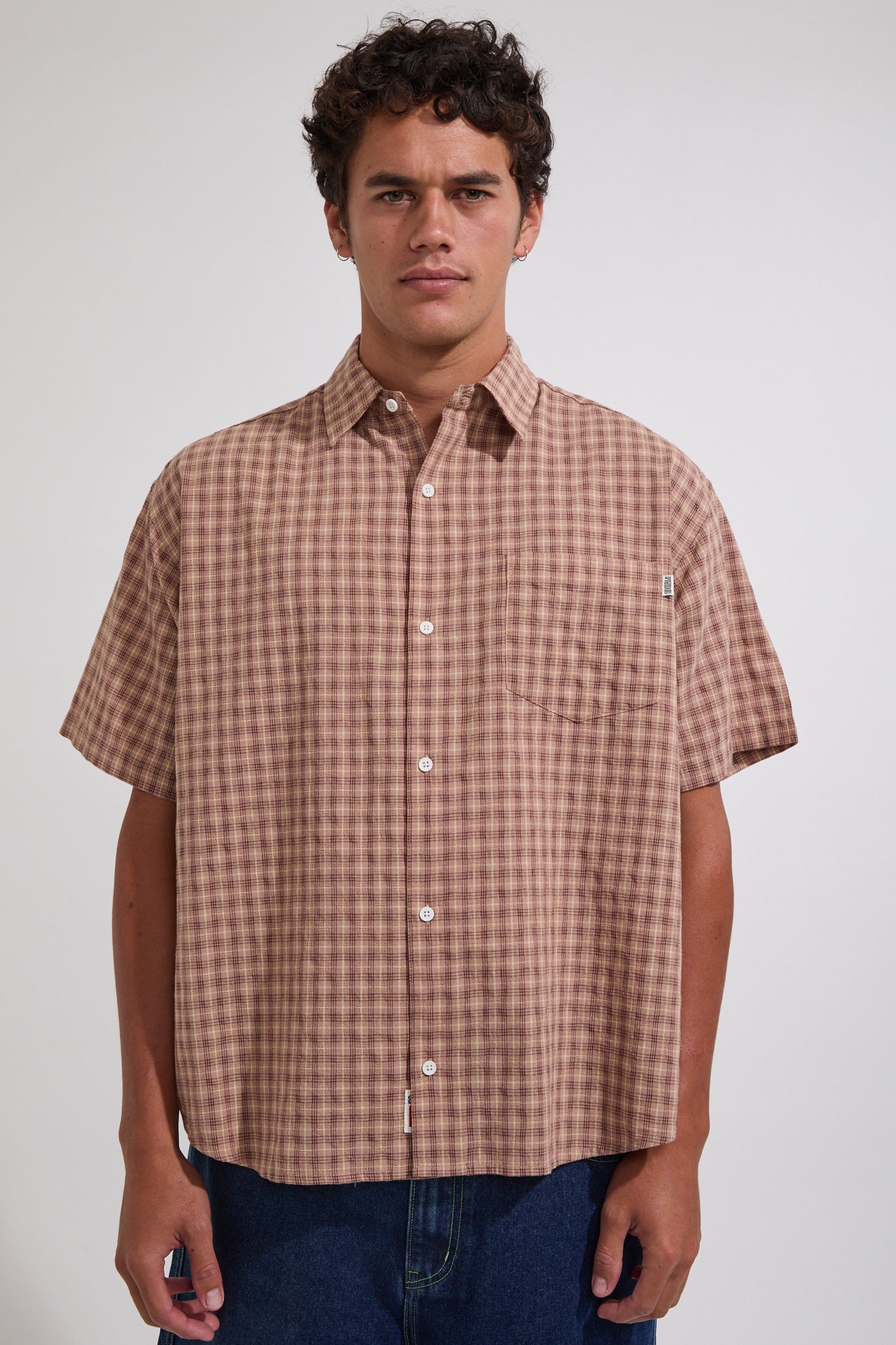 Long Sleeve Color Block Plaid Shirts main image 1