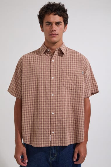 Block Plaid Short Sleeve Shirt