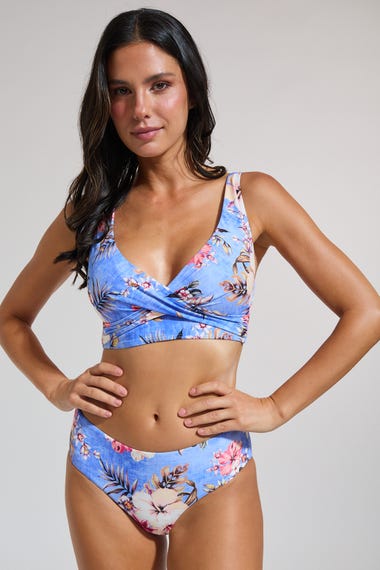 Blue Hawaii Cross Front Multi Bikini Top