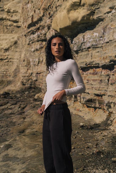 Boat Neck Long Sleeve Top