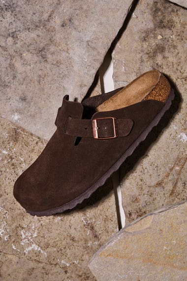 Boston Soft Footbed Suede Clog Shoes - Regular Width