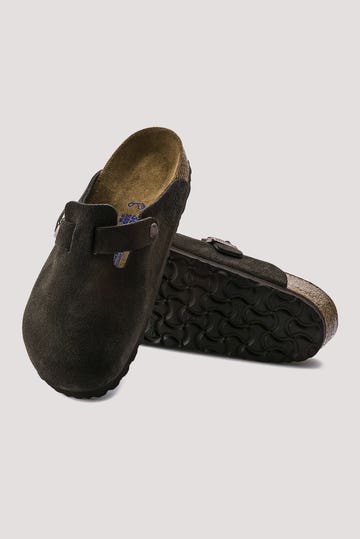 Boston Soft Footbed Suede Clog Shoes - Regular Width