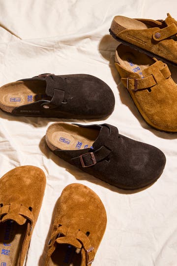 Boston Soft Footbed Suede Clog Shoes - Regular Width
