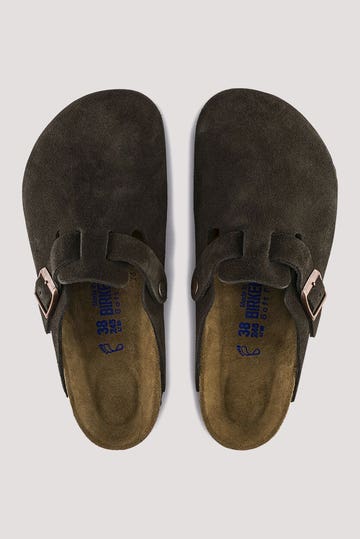 Boston Soft Footbed Suede Clog Shoes - Regular Width