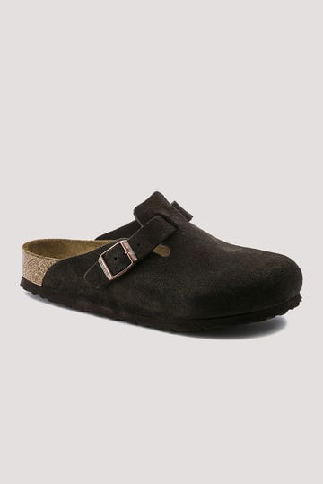 Boston Soft Footbed Suede Clog Shoes - Regular Width