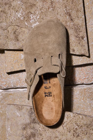 Boston Suede Clog Shoes - Regular Width