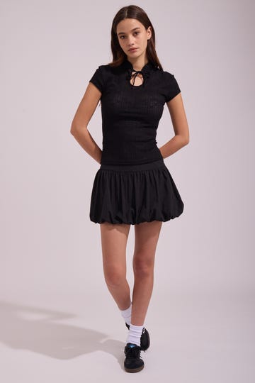 Brat Bubble Hem Skirt