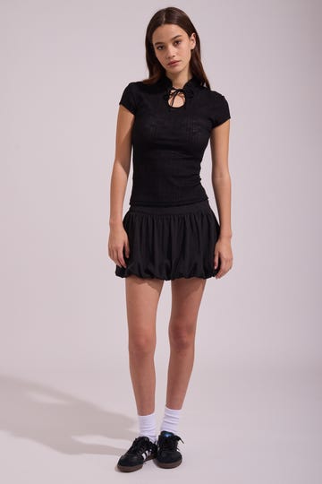 Brat Bubble Hem Skirt