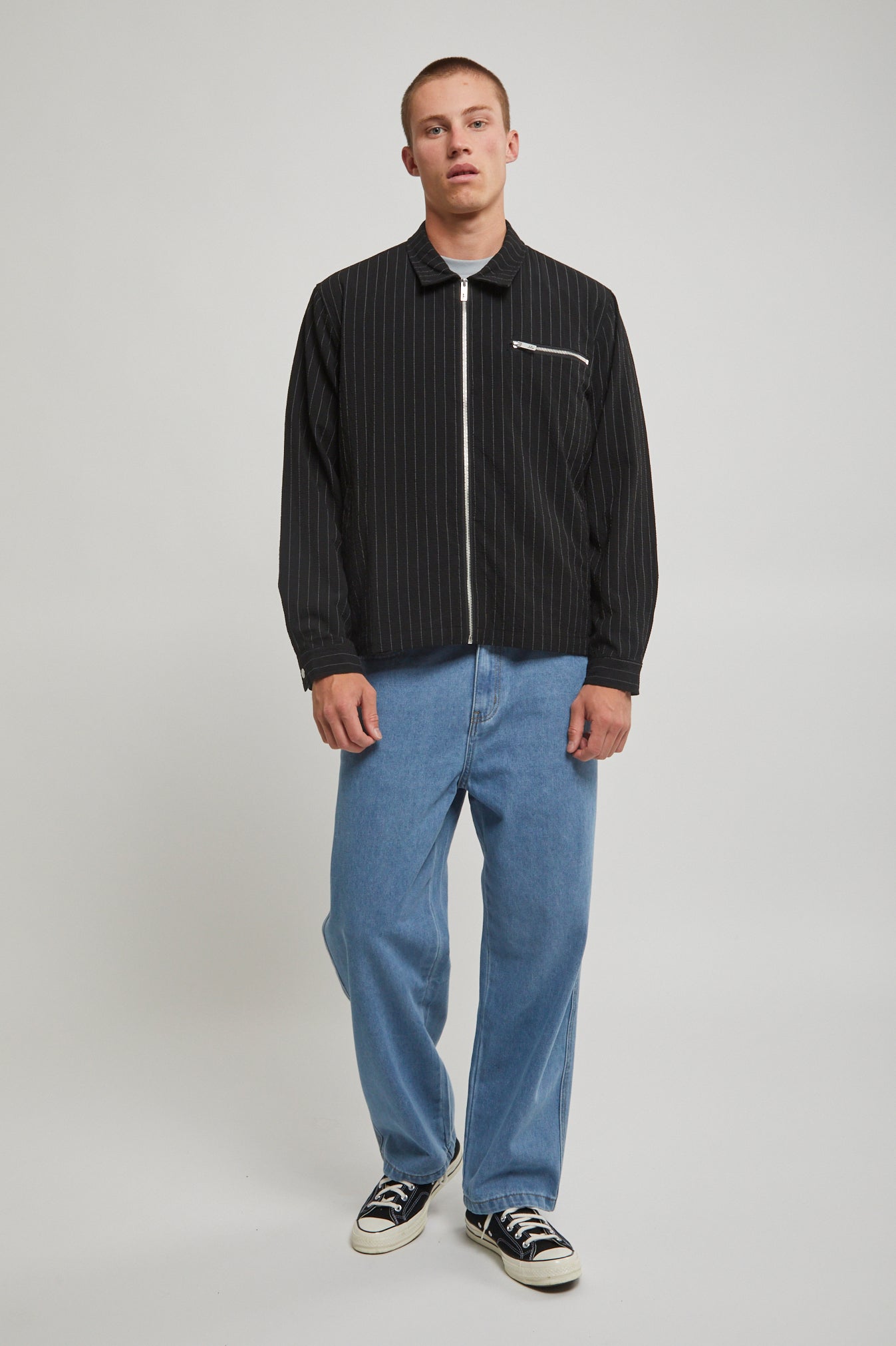 ジャケット・アウター Former CAGE SEERSUCKER JACKET CAGE SEERSUCKER JACKET // BLACK PINSTRIPE – FORMER