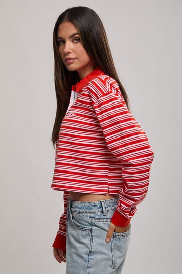 Candy Stripe Cropped Long Sleeve Shirt