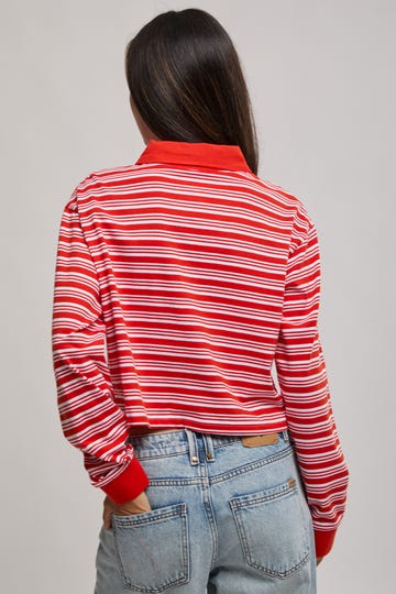 Candy Stripe Cropped Long Sleeve Shirt