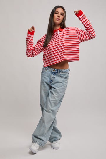 Candy Stripe Cropped Long Sleeve Shirt