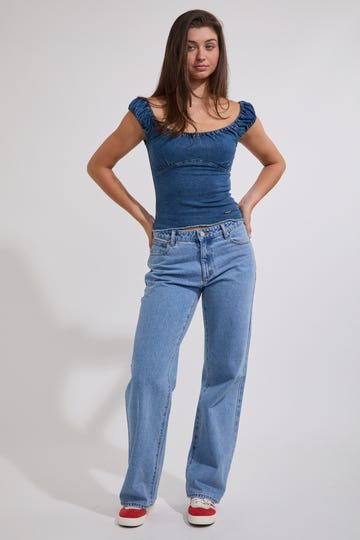 Cindy Denim Top