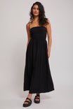 Classic Shirred Midi Dress