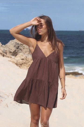 knee length dresses for ladies (Rhythm) Classic Tiered Mini Dress main image 0