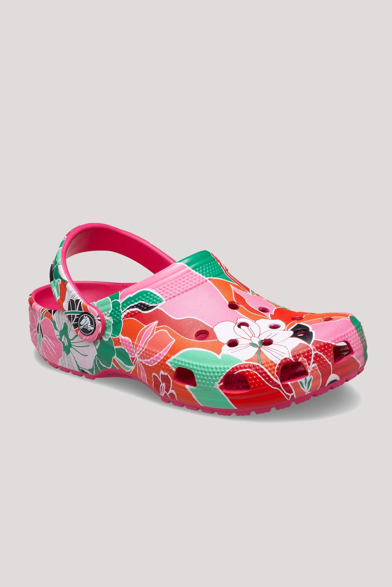 Classic Woodcut Floral Clog Shoes