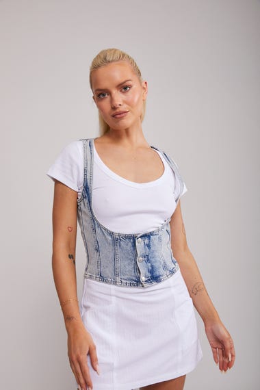 Denim Corset Vest