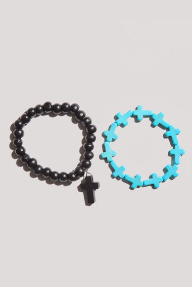 Cross Bead Bracelet Set