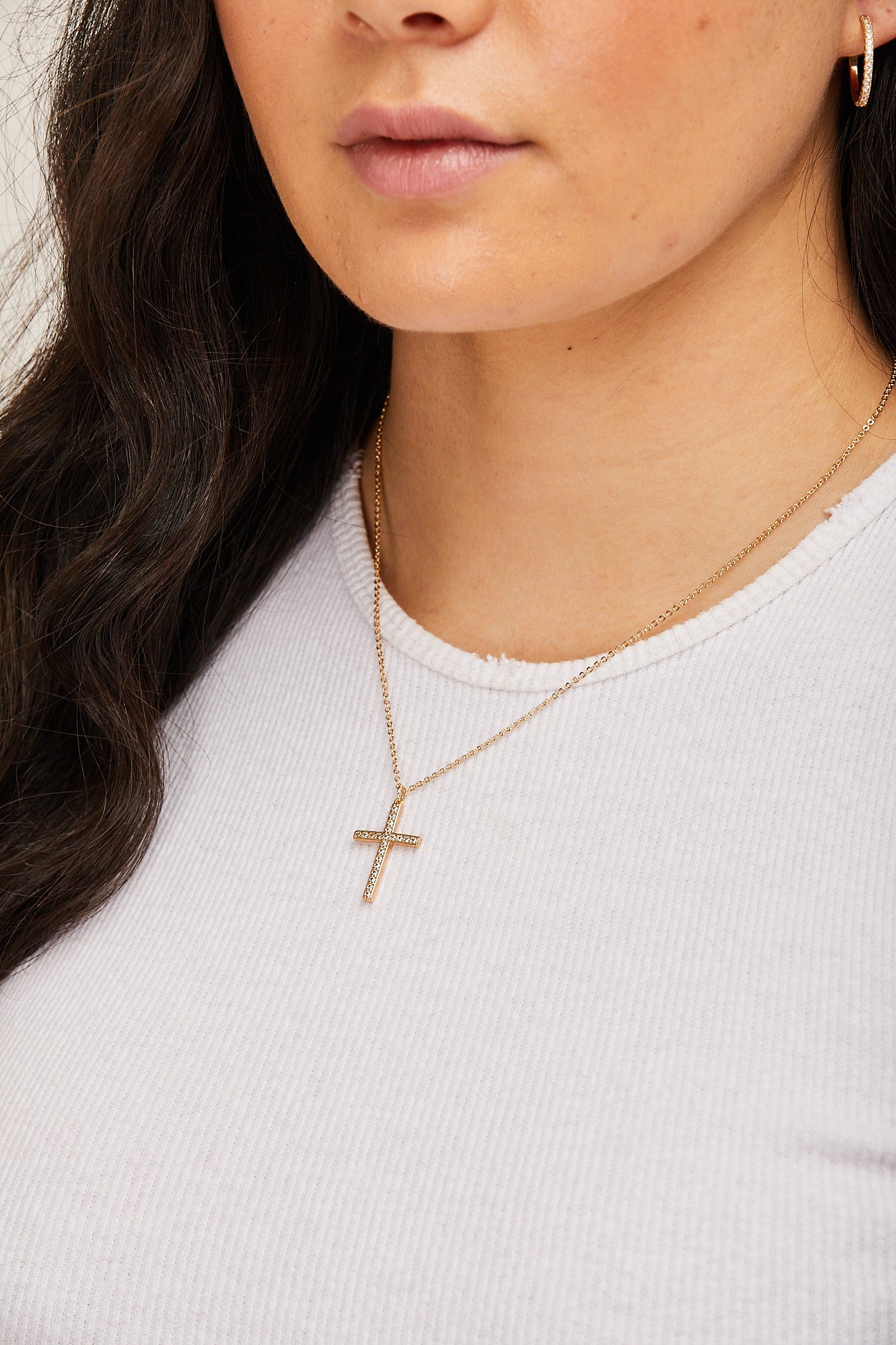 Cross Diamante Necklace | North Beach