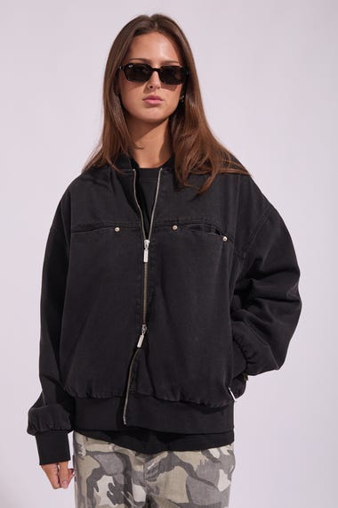 Denim Gemini Bomber Jacket