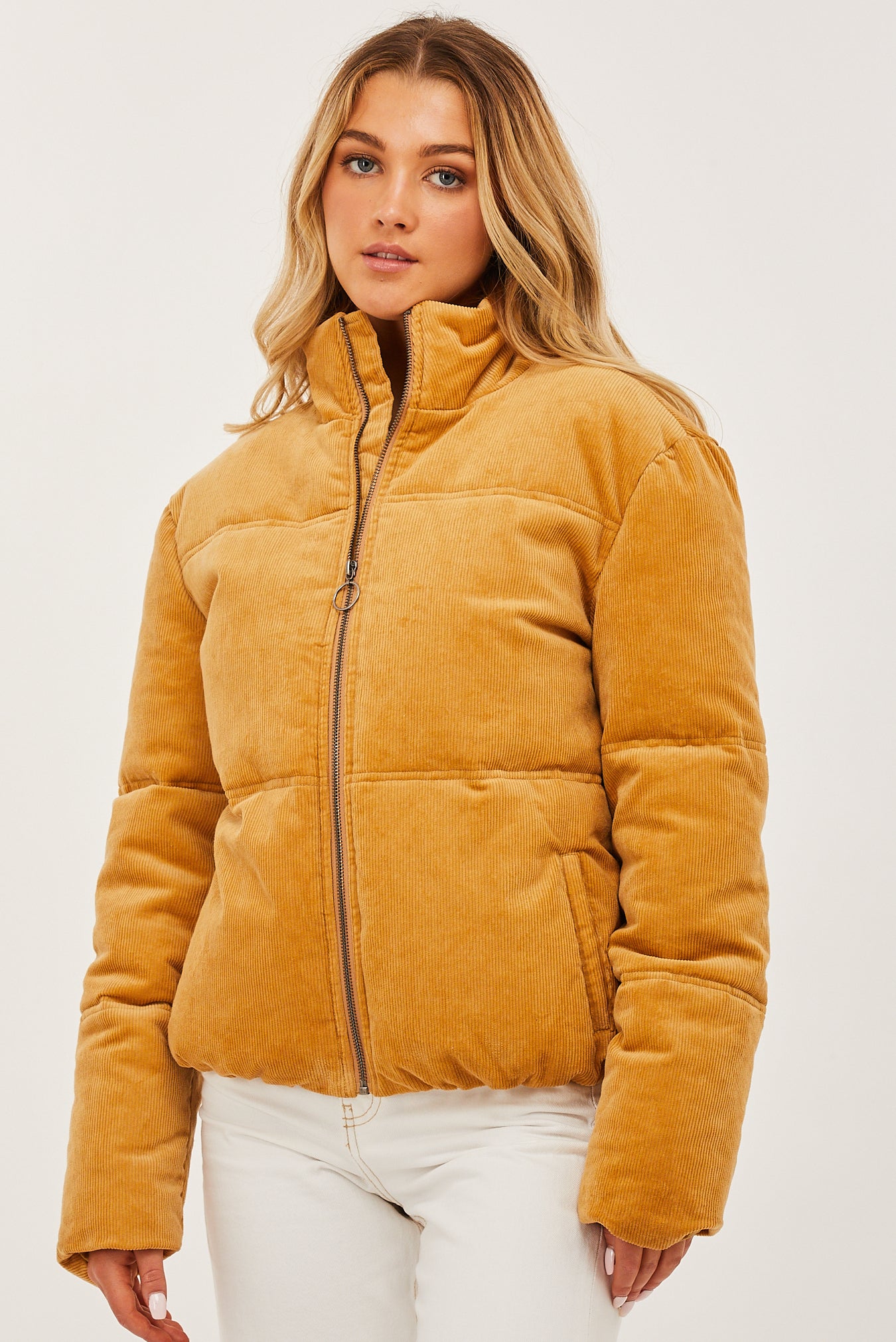 cord puffer coat