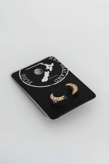 Diamante Moon Earring