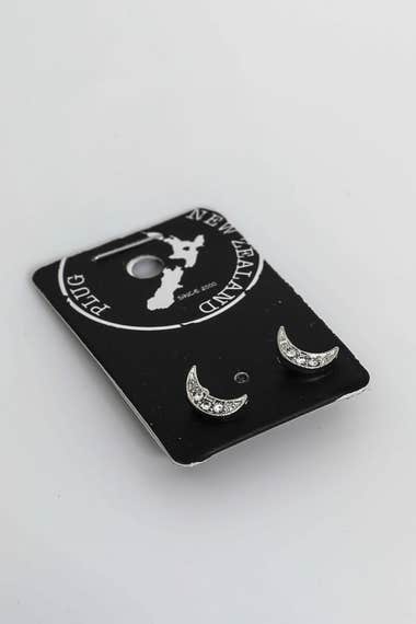 Diamante Moon Earring