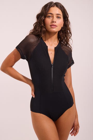 Drift Short Sleeve One Piece Swimsuit
