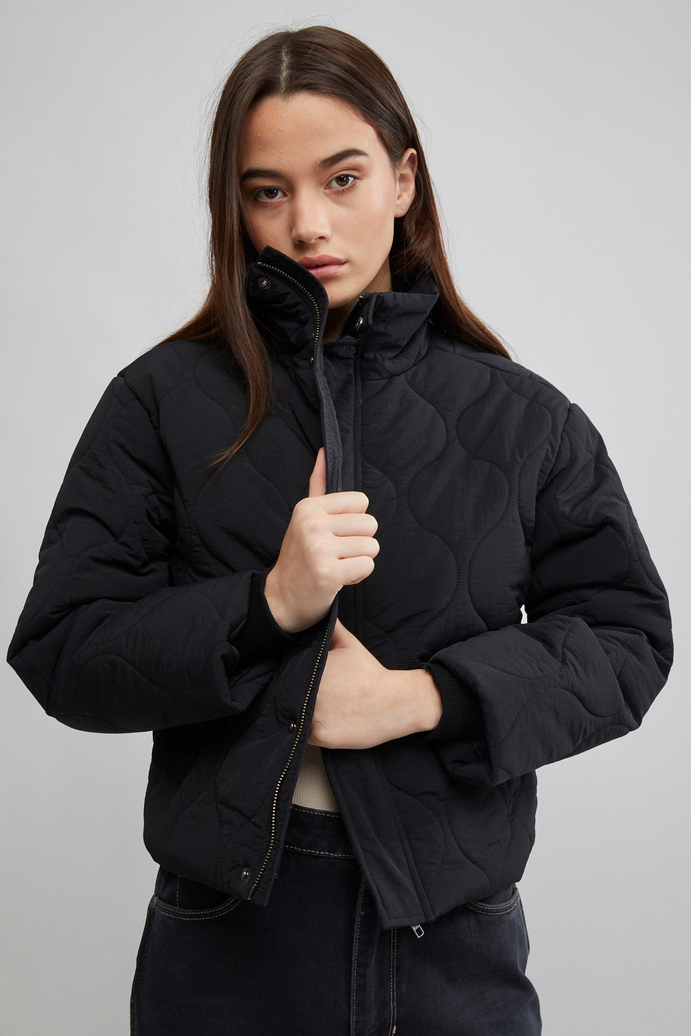 Quilted puffer jacket in a relaxed fit made of recycled nylon performance  fabric - brown | Light jackets | MARC O'POLO