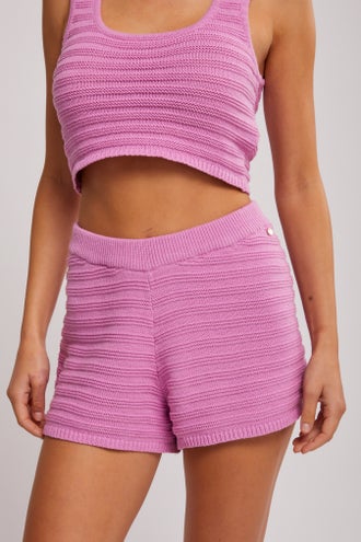 Calle Del Mar Baby pink + NET SUSTAIN cropped stretch-knit bra top