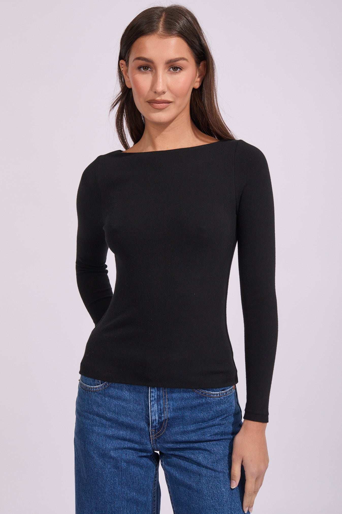 Essentials Boat Neck Long Sleeve Top | North Beach
