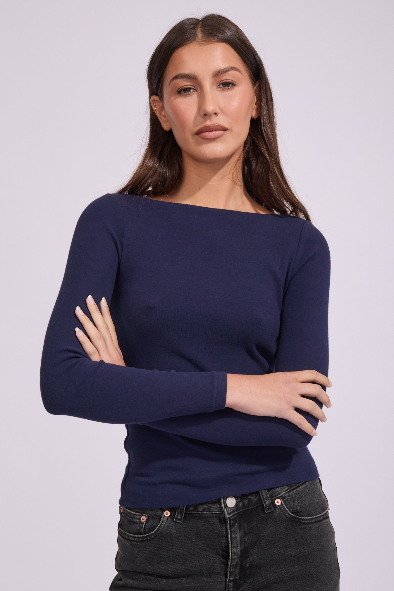 Essentials Boat Neck Long Sleeve Top | North Beach