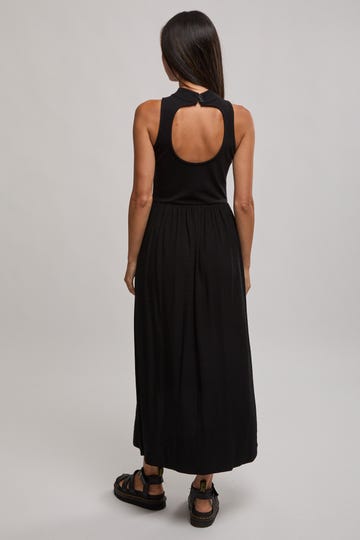 Eva High Neck Midi Dress