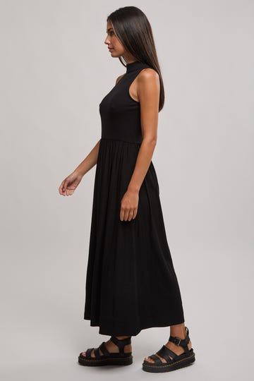 Eva High Neck Midi Dress