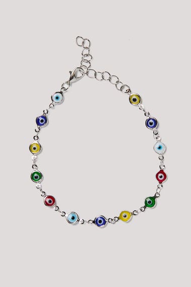 Silver Evil Eye Anklet