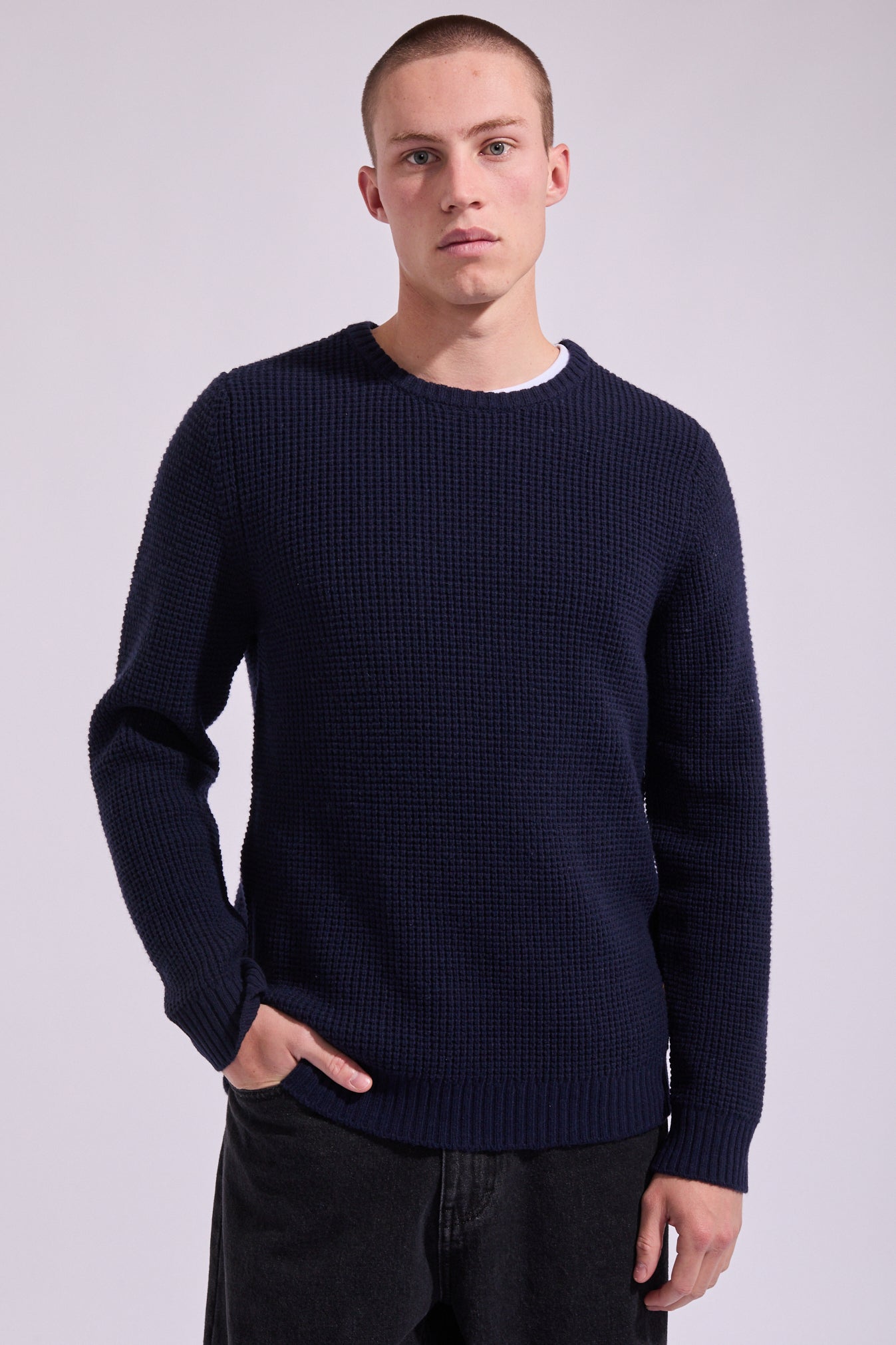 Fistral Waffle Knit Crew Sweatshirt | North Beach