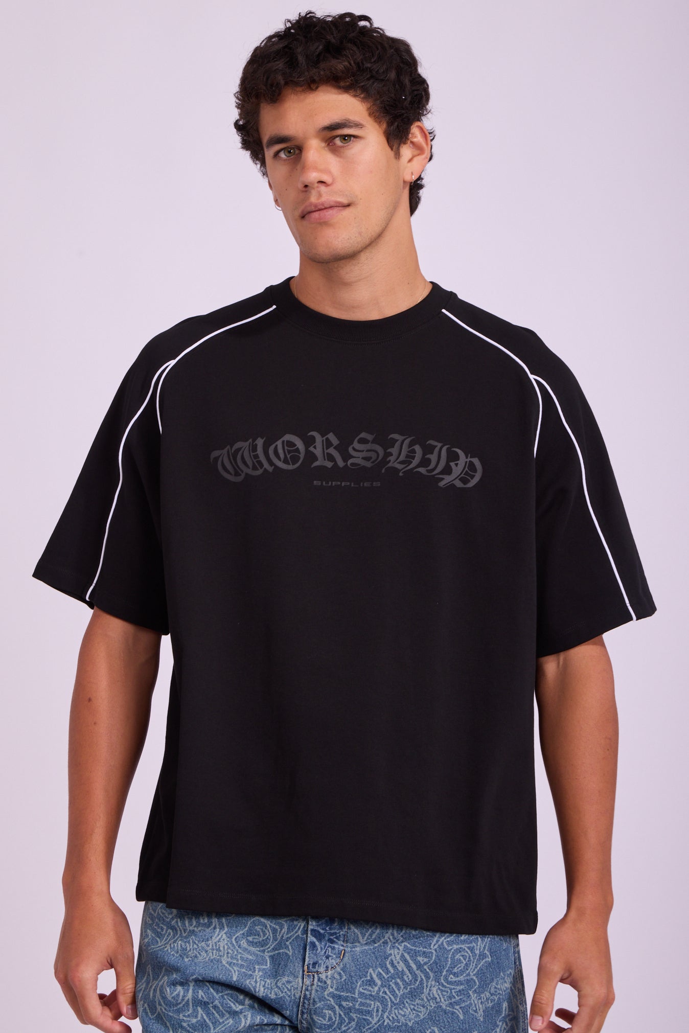 Frequency Panel Oversized Raglan T Shirt | North Beach