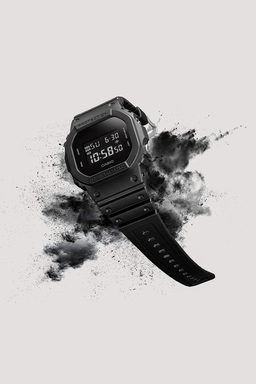 matte black digital watch