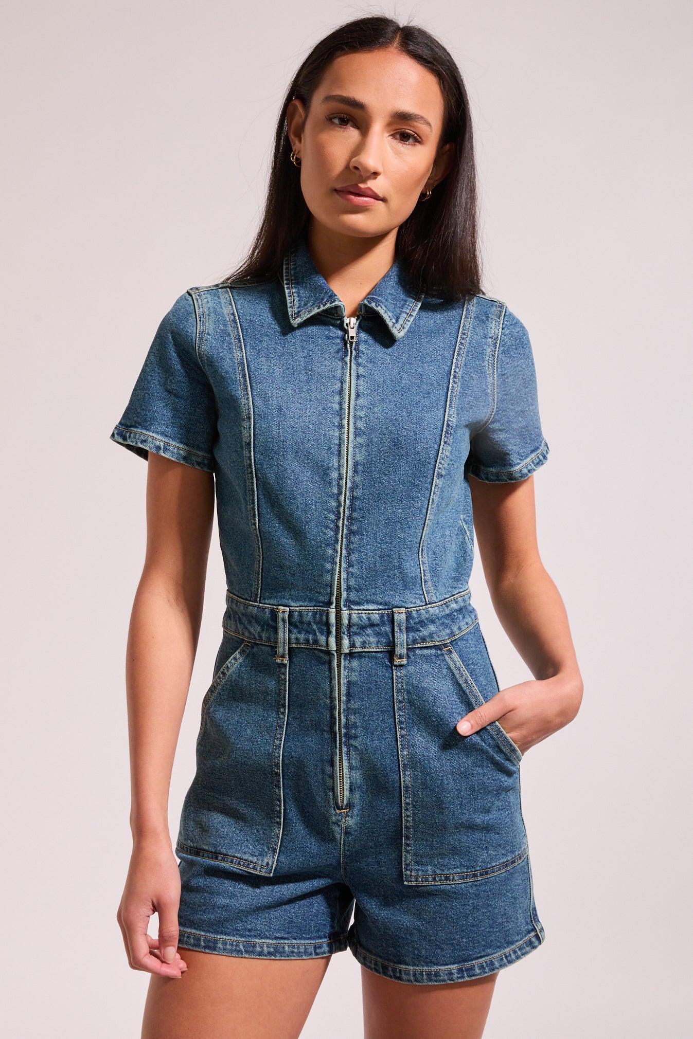 Silent Theory Denim Playsuit Womens Georgia Jumpsuit North Beach